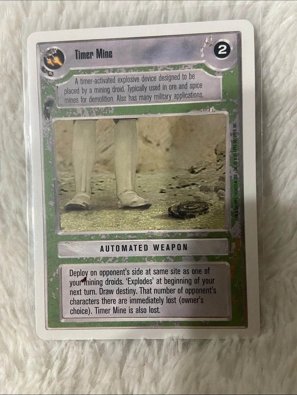 Star Wars Card - Green and White Timer Mine Game Card